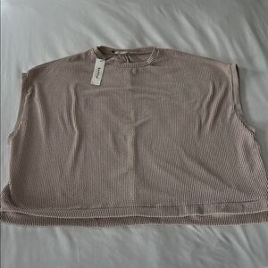 NWT Three Bird Nest Moon Glow Textured Knit Oversized Top in Oat